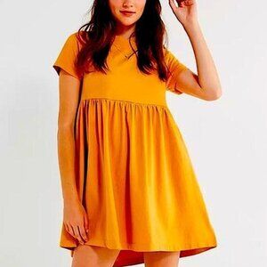 Urban Outfitters Orange Alexa Short Sleeve Babydoll Dress (Fall Chic)